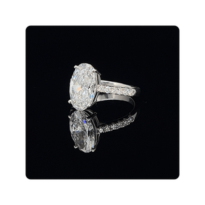 Lujo Oval Diamond Eternity Band 3,01 Ct Center Stone E VVS2 Lab Grown 925 Plata Compromiso Anillo de bodas Joyería - Product Image 4