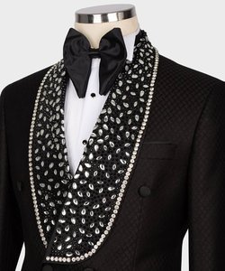 Costume de Luxe Élégant Royal de la Nouvelle Collection pour Homme, Costumes et Blazers Noirs, Costume Brodé pour Cérémonies - Product Image 4