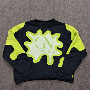 OEM Mens Boxy Fit <b>Sweatshirt</b> Spray Washed Terry Cotton Fur Sleeves Logo <b>Embroidery</b> - Product Image 4