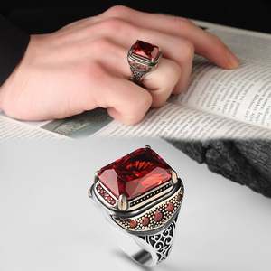 Anillo Azuris turco de plata de ley 925 para hombre, estilo otomano, piedra negra natural, joyería fina hecha a mano, modelo VALKH1341 - Product Image 2