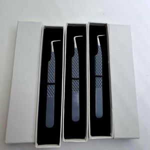 Pince à épiler pour extensions de cils GETUP BROSONS IMPEX, longue, à pointe lisse à 90 degrés, revêtement en poudre grise, acier inoxydable - Product Image 5