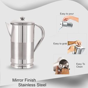 เหยือกน้ำสแตนเลสทนทานพร้อมดีไซน์ตามหลักสรีรศาสตร์สำหรับใช้ในบ้านและใช้งานกลางแจ้ง - Product Image 3