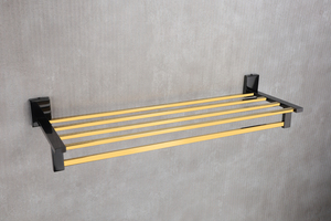 MISHWA PC-2209 PRO Porte-serviettes + crochet SS 18 "| Qualité hôtel 5 étoiles | Finition or brossé | Étagère de salle de bain de luxe - Product Image 2