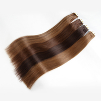 40 Pièces 100g Extensions de Cheveux Humains Vierges Brésiliens Remy à Bandes Adhésives Lisses Sans Enchevêtrement Sans Perte