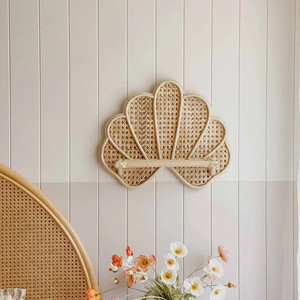 Étagère murale en coquille de rotin de style bohème rustique, décoration suspendue, tissée à la main au Vietnam - Meilleur prix pour la vente en gros - Product Image 3