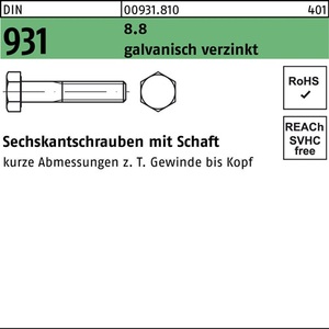 ชุดสกรูหัวหกเหลี่ยม M20 x 110 ชุบสังกะสีไฟฟ้า DIN 931 จำนวน 25 ชิ้น คุณภาพ 8.8 บรรจุภัณฑ์เพื่อความสะดวก - Product Image 1
