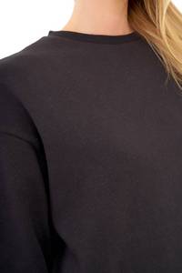 เสื้อฮู้ดผู้หญิงสีดำขายดีสำหรับฤดูหนาว ผ้าเนื้อนุ่ม สกรีนโลโก้ด้านหน้า ผ้าฝ้าย 100% คอเสื้อแบบสวม แขนยาว เหมาะสำหรับออกกำลังกายที่ยิม - Product Image 6