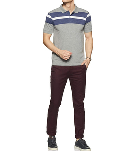 Polo pour hommes en toile de coton/élasthanne, col rabattu épais, imprimé personnalisé, collection été, vente en gros - Product Image 5