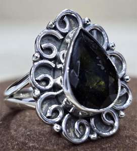 แหวนเงินแท้925ดีไซน์เนอร์พลอยทัวร์มาลีนสีเขียวทันสมัยล่าสุด - Product Image 5