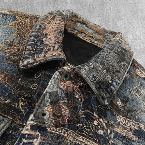 OEM personalizado último nuevo diseño chaqueta de mezclilla lavado de algodón ajustado de manga larga chaqueta de mezclilla para los hombres de la calle de primavera chaqueta de los hombres - Product Image 3