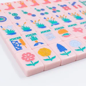 <span class=keywords><strong>Botas</strong></span> de Mahjong Rosadas de Alta Gama Personalizadas con Fichas de Mahjong Navideñas de Acrílico, Fichas de Mahjong Clásicas Americanas Hechas a Medida - Product Image 2
