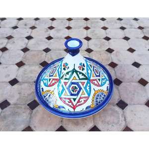 Tajine marocain authentique fait main en céramique, pot de cuisson traditionnel pour four et cuisinière, résistant à la chaleur, écologique pour cuisines - Product Image 1