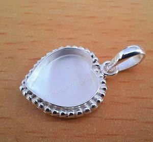 จี้หัวใจสีเงิน925ทึบจี้หัวใจสีเงินชุดฝาจี้หัวใจเปล่าจี้รูปหัวใจส่วนประกอบการค้นหาเครื่องประดับ - Product Image 4