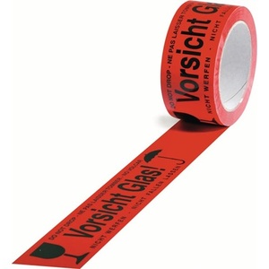 Cinta de Advertencia Roja TRANSPAK de 66m, 50mm de Ancho, Cinta Reflectante Promocional para Vidrio y Rollo de Luz - Product Image 1