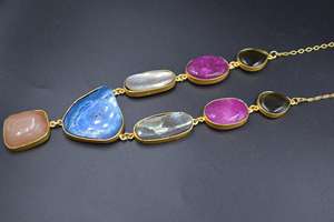 สร้อยคอแฟชั่นทันสมัยเครื่องประดับสร้อยคอหินพร้อมต่างหูสำหรับเด็กผู้หญิงและผู้หญิง - Product Image 2