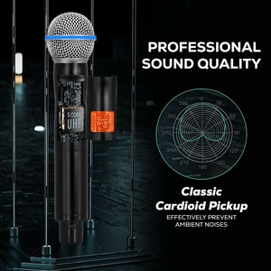 5 Core <b>Wireless</b> <b>Microphone</b> System 4 Channel UHF 492F Range Portable Receiver w Cordless Mic - Product Image 6