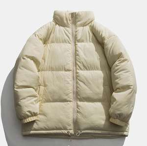 เสื้อโค้ทพัฟเฟอร์มีฮู้ดขนาดใหญ่สำหรับผู้ชาย ฤดูหนาว ป้องกันความหนาวเย็น กันน้ำ กลับด้านได้ โลโก้ด้านหน้า คุณภาพสูง บรรจุใยฝ้าย - Product Image 2