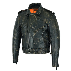 Chaqueta de moto de invierno personalizada de calidad superior para hombre Técnicas bordadas de cuello redondo de cuero de vaca Premium Procesamiento terminado - Product Image 3