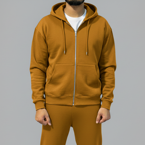 Men's Acid <b>Wash</b> Printed Zipper Tracksuit Sportswear Gym Fitness <b>Tech</b> Fleece Training Two Piece Set Jogging Suit 100% Cotton - Product Image 2