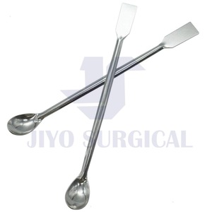Espátula de acero inoxidable de calidad superior de 14cm Cuchara plana de un extremo para pruebas de laboratorio médico Personalización OEM compatible - Product Image 6