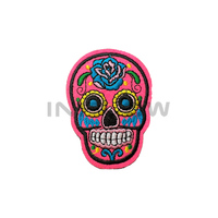 Patchs personnalisés faits main en tissu sergé Skelton, brodés, en PVC, en chenille, tissés, imprimés, en bullion, en tissu, en forme de cœur et de fleur