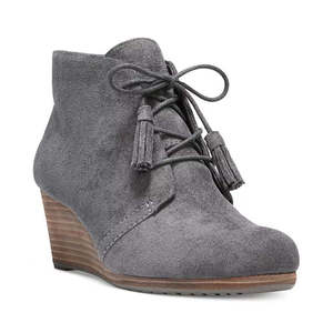 Botines de cuña Dakota para mujer Dr. Scholl's, de caña media alta, con cordones, punta puntiaguda, color gris oscuro, talla 7.5 M, transpirables para otoño - Product Image 1