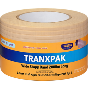 TRANSPAK Bande de cerclage de 12 mm de large, 2000 m de long, 0,6 mm d'épaisseur, ruban adhésif de bureau en papier kraft, lot de 2 - Product Image 2