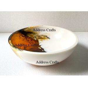 Large Round Resin <b>Dessert</b> <b>Bowl</b> Horn Color Resin Fruit <b>Bowl</b> Dinnerware Tableware Resin Kitchenware Salad <b>Bowl</b> <b>For</b> Home Hotel Use - Product Image 5