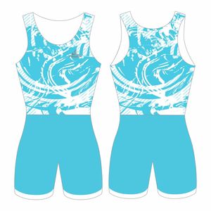 Singlet de Lucha Libre con Logotipo Personalizado, Trajes de Lucha Impresos, Singlets Azules para Hombres - Product Image 3