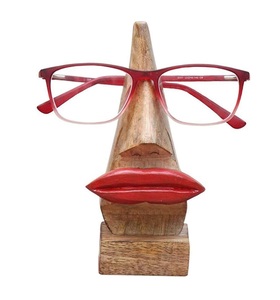 แว่นตาไม้รูปทรงจมูกที่วางของตกแต่งบ้านของขวัญตกแต่งบ้านแว่นตาไม้ - Product Image 1