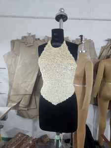 Listo para usar Sexy conjunto de 2 piezas de una pieza Bikini de playa con diseño de cuentas en negrita 100% poliéster antibacteriano y transpirable - Product Image 2