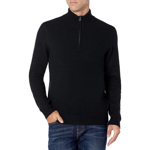 Pull-over d'hiver pour homme personnalisé OEM/ODM, manches longues, en maille géométrique fourrée, anti-boulochage, séchage rapide, respirant - Product Image 2
