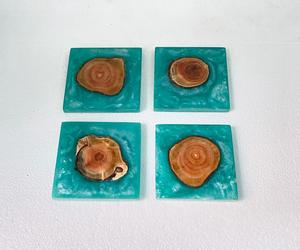 Table Decoration <b>Wood</b> Epoxy Resin Coaster Tabletop <b>Wood</b> <b>Placemats</b> Coaster for Drink Coaster - Product Image 6