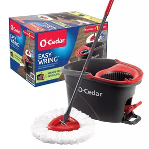 O-Cedar EasyWring Microfiber Spins Mop, Bucket Floor Cleaning System O-Cedar Easy Wring Spins Mop and Bucket Household cleaning