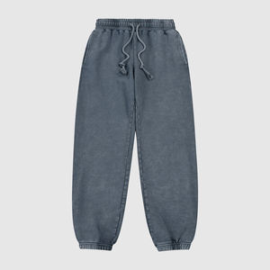 Pantalons de survêtement empilés Hip Hop pantalons évasés en coton éponge français pour hommes pantalons de survêtement baggy à jambes larges personnalisés pour hommes - Product Image 1