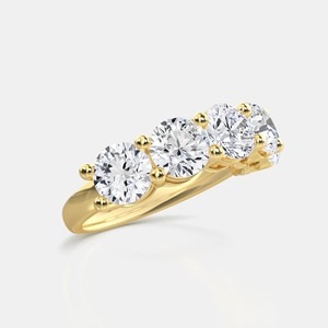 Hermoso anillo de compromiso de diamante cultivado en laboratorio CVD HPHT de corte redondo de cinco piedras con banda de eternidad excelente corte increíble regalo para ella - Product Image 4