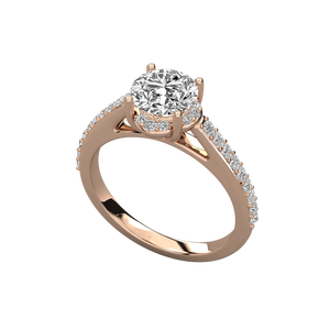 Bague solitaire en or 10 carats avec diamant rond brillant pour femme - Product Image 1