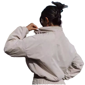 เสื้อหนาวมีฮู้ดผ้าสแปนเด็กซ์สำหรับผู้หญิงเสื้อครอปด้านหน้าผลิตจากผ้าฝ้ายฝรั่งเศสเทอร์รี่ผลิตตามสั่งสำหรับฤดูใบไม้ร่วง/ฤดูหนาว DH016 - Product Image 2