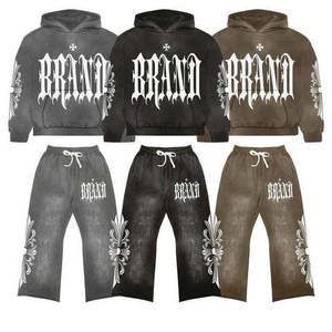 Chándales de Invierno para Hombre con Capucha, Estilo Urbano, Logotipo Personalizado, Alta Calidad, 100% Algodón Orgánico, Estampado con Pedrería - Product Image 3