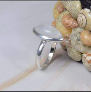 925 Sterling Silver Unisex Statement <b>Ring</b> Rose Cut Natural Moonstone Gemstone Diamond Tension Setting Vintage IGI Certified - Product Image 2