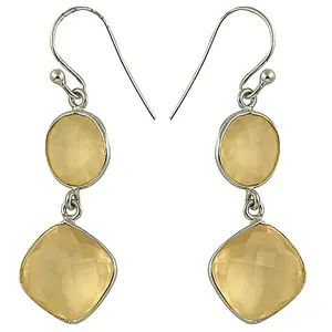 Argent 925 # Mode #   Boucles d'oreilles pendantes en citrine pour un usage quotidien - Product Image 3