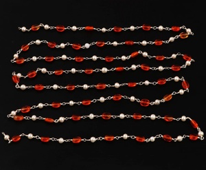 Cornaline brillante et perle Hydro lisse perles de forme ovale chaîne de chapelet pour la fabrication de bijoux 925 chaîne de placage en argent en gros en vrac - Product Image 6