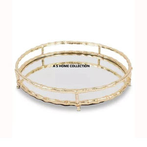 Bandeja de aluminio de color dorado con forma rectangular con asas, perfecta para utensilios de cocina Premium de alta calidad con estilo usados - Product Image 5