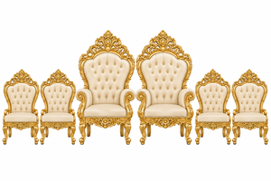 Magnifique structure de mandap de mariage de style maharaja en cristal doré, mandap de mariage luxueux en bois doré avec draperies rouges et décorations florales - Product Image 4