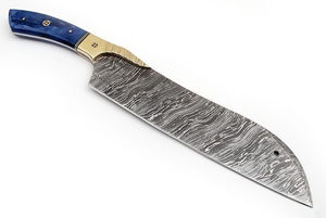 Couteau de chef professionnel en acier Damas, personnalisable OEM, avec étui en cuir, ensemble de couteaux de cuisine, vente en gros - Product Image 2
