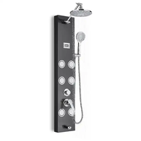 2023 nouveau modèle prix usine multi-fonction simple assemblage LED en acier inoxydable mural douche pluie salle de bain panneau de douche