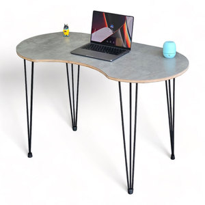 Bean-Shaped 120x60cm Plywood Wood <b>Computer</b> <b>Desk</b> with Hairpin Iron Legs SPD68210 - Product Image 1