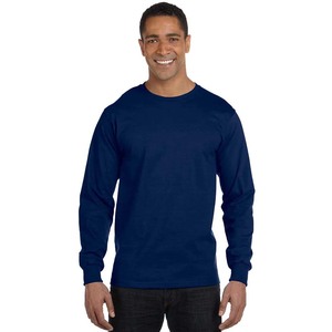Sweat-shirts à manches longues en tissu épais de couleur bleu marine profond - Product Image 1
