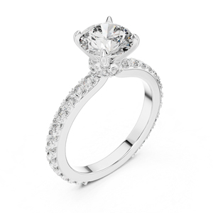 14K <b>Yellow</b> Gold Oval & Round Cut Diamond Stud Ring for Women | Bridal <b>Jewellery</b> | New Grown Diamond - Product Image 2