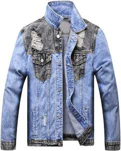 Veste en jean pour hommes personnalisée OEM Manteau en coton denim japonais effet délavé Veste en jean délavé vintage surdimensionnée - Product Image 4